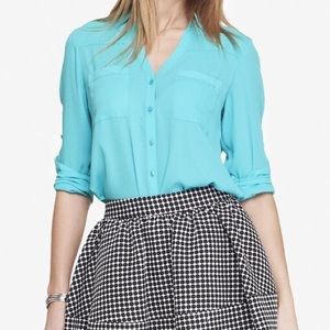 Express Portofino Light Blue Blouse! Size M.